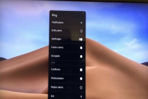 Notifications and settings Ring app